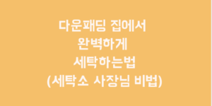 다운패딩 집에서 세탁하는 방법